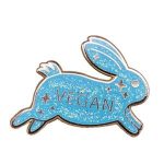 Vegan Sparkly Rabbit Enamel Badge