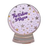 The Future Is Vegan Crystal Ball Enamel Badge