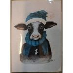 Little Hollow Studio Christmas Cow Card