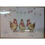 Little Hollow Studio Christmas Chickens Card