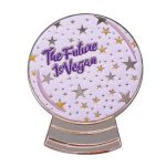 The Future Is Vegan Crystal Ball Enamel Badge