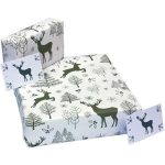 Re-wrapped Christmas Scandi Deer White Wrapping Paper 1 sheet