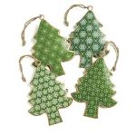 Namaste Hanging Metal Christmas Tree Decoration 8.5 x 11cm