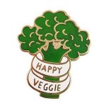 Happy Veggie Broccoli Enamel Badge