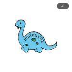 Herbivore Dinosaur Enamel Badge